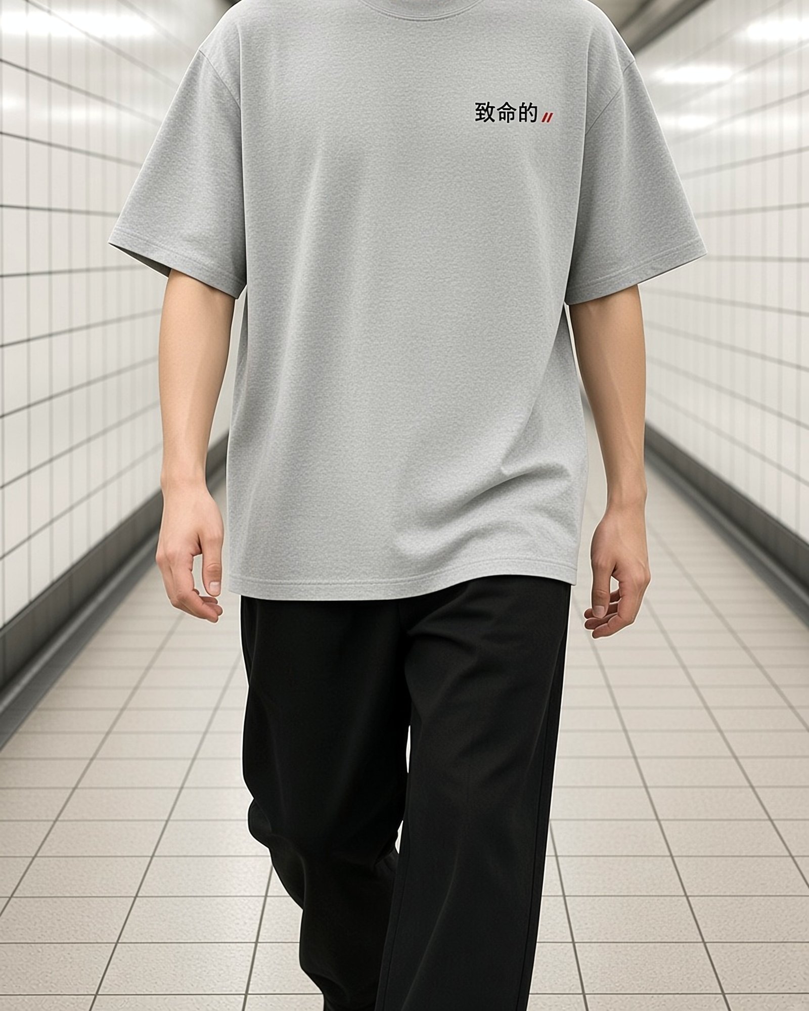 CTRL//Z CHIMEITEKI Tee, tee, Heather Grey, front view — product image, actual product may vary