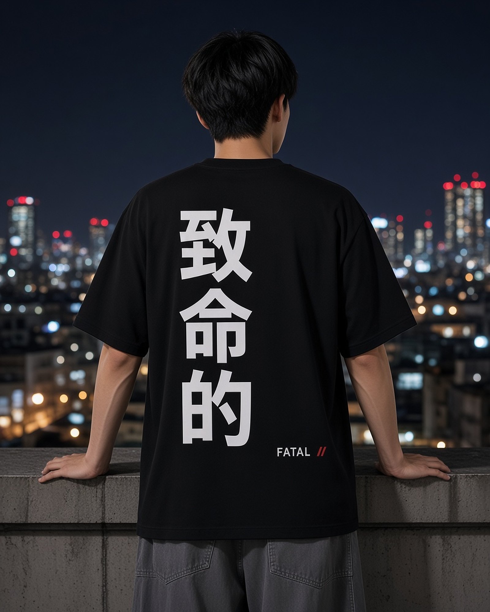 CTRL//Z CHIMEITEKI Tee, tee, Terminal Black, back view — product image, actual product may vary