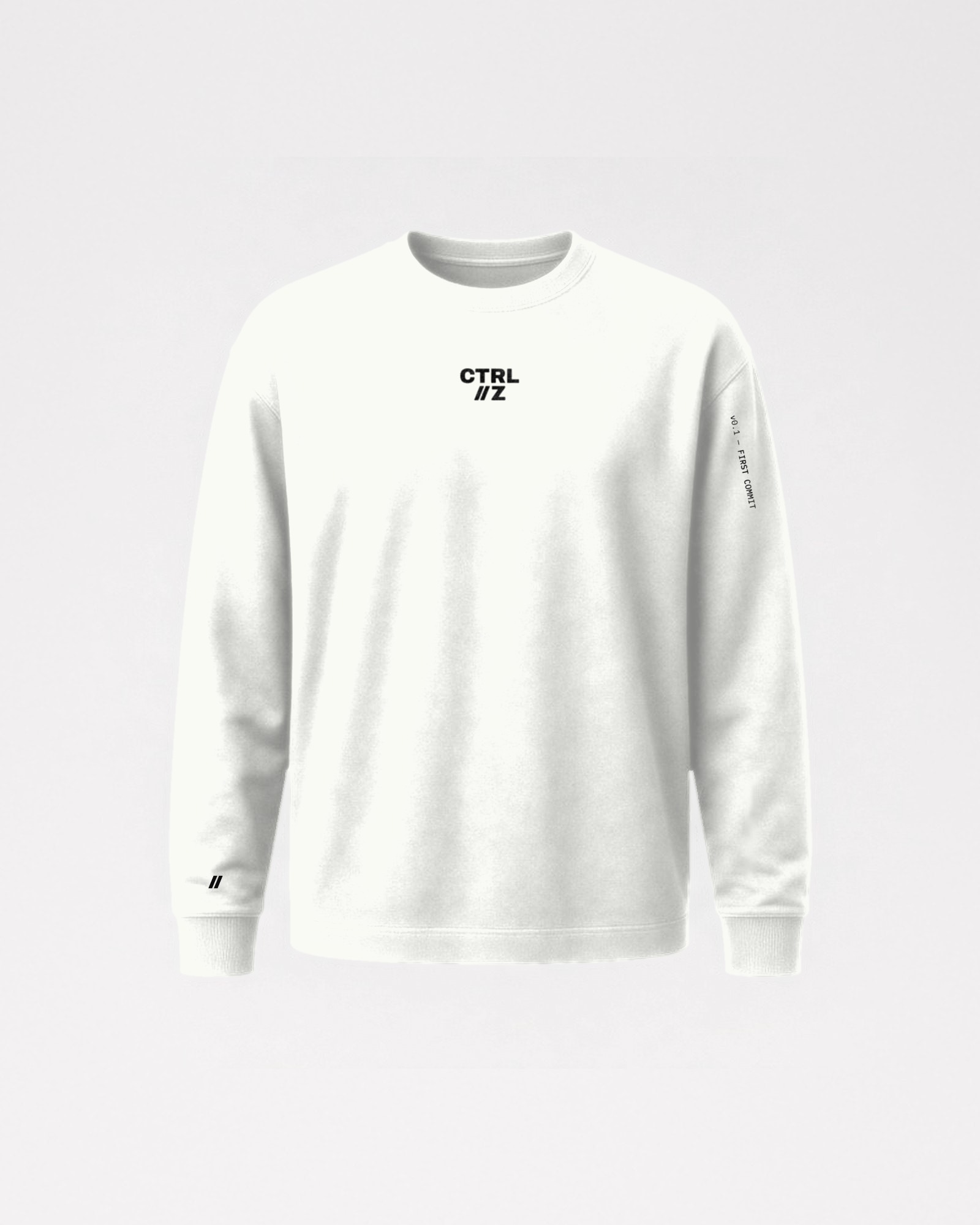 CTRL//Z COMMIT L/S Tee, long-sleeve tee, Cursor White, front view — product image, actual product may vary